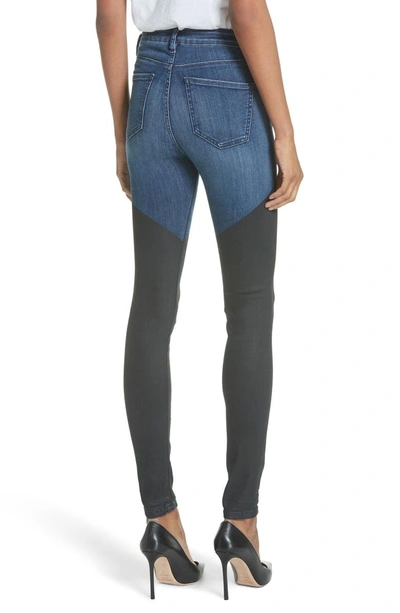 Shop Brockenbow Emma Artemis Bicolor Skinny Jeans In Riviera Blue