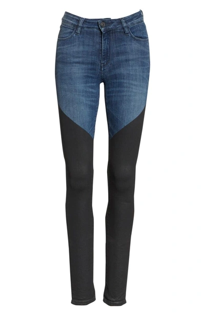 Shop Brockenbow Emma Artemis Bicolor Skinny Jeans In Riviera Blue