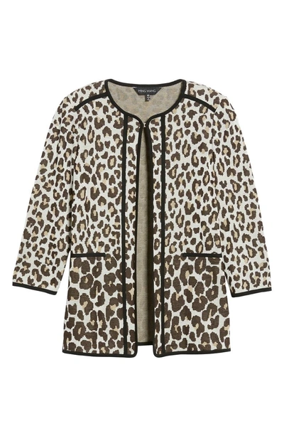Shop Ming Wang Leopard Print Jacket In Multi