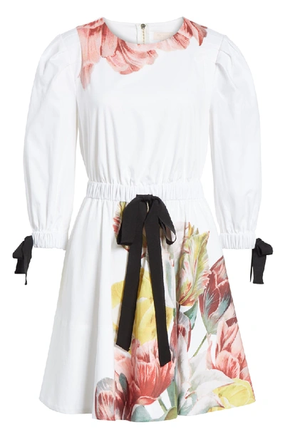 Shop Ted Baker Tranquility Stretch Cotton Dress In White