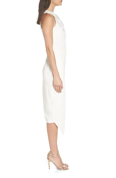 Shop Harlyn Twist Front Asymmetrical Cocktail Dress In Off White