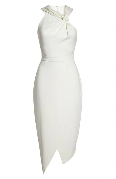 Shop Harlyn Twist Front Asymmetrical Cocktail Dress In Off White