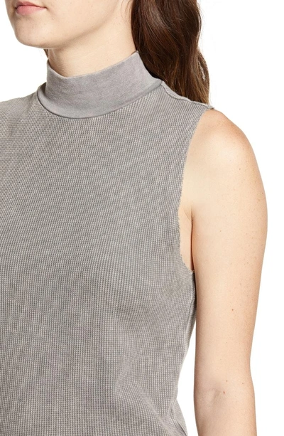 Shop Project Social T Annie Thermal Sleeveless Mock Neck Top In Mw Smoky Noir