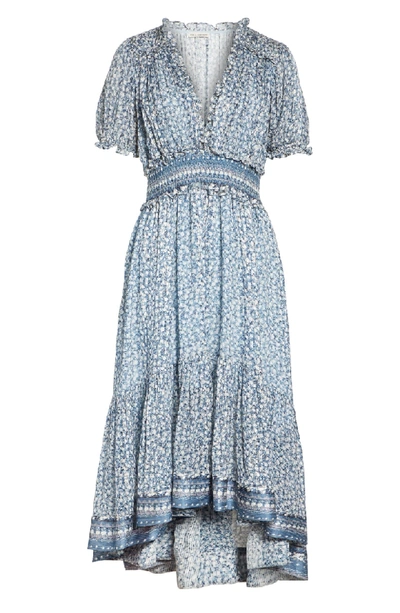 Ulla Johnson Evania Floral Silk Blend Dress In Blue ModeSens