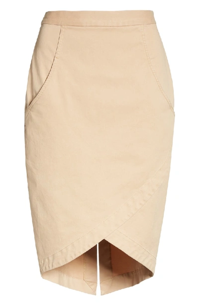 Shop Tracy Reese Faux Wrap Pencil Skirt In Khaki