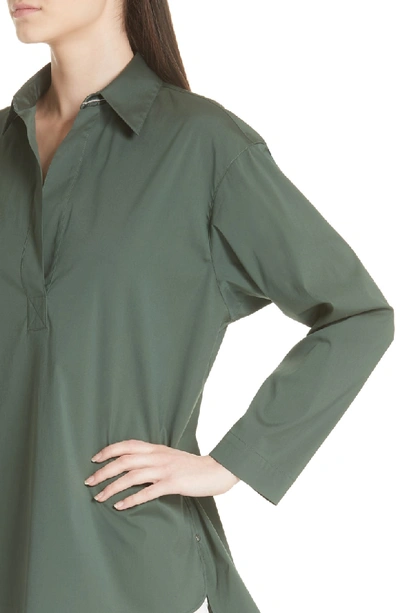 Shop Lafayette 148 Beckett Blouse In Bottle Green