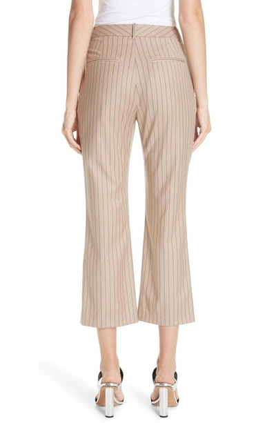 Shop Altuzarra Adler Pinstripe Crop Flare Pants In Light Camel