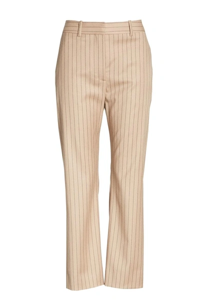 Shop Altuzarra Adler Pinstripe Crop Flare Pants In Light Camel