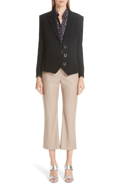 Shop Altuzarra Adler Pinstripe Crop Flare Pants In Light Camel