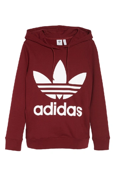 Shop Adidas Originals Trefoil Hoodie In Collegiate Burgundy