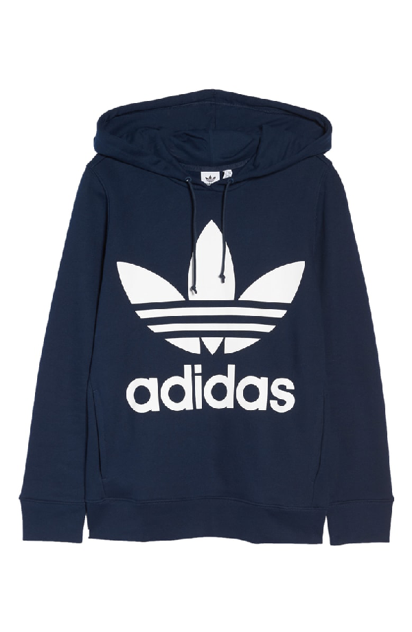 adidas navy trefoil hoodie