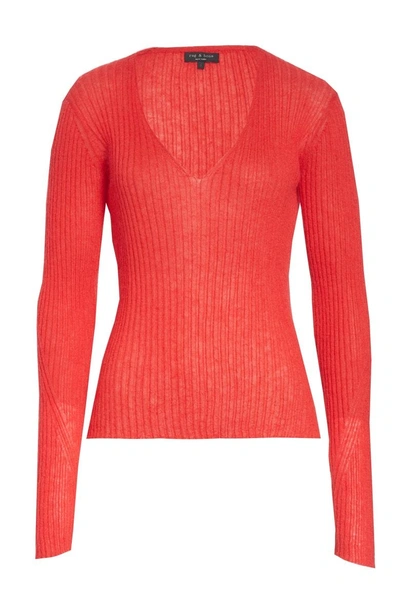 Shop Rag & Bone Donna Mohair & Wool Blend Sweater In Red