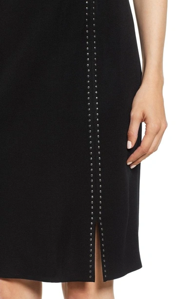 Shop Ming Wang Studded Knit Skirt In Black