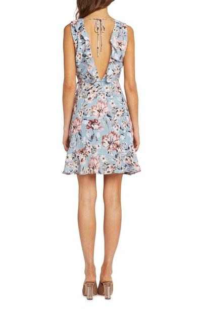Shop Willow & Clay Print Wrap Dress In French Blue