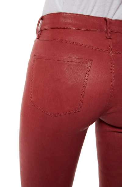 Shop J Brand '8001' Lambskin Leather Pants In Begonia