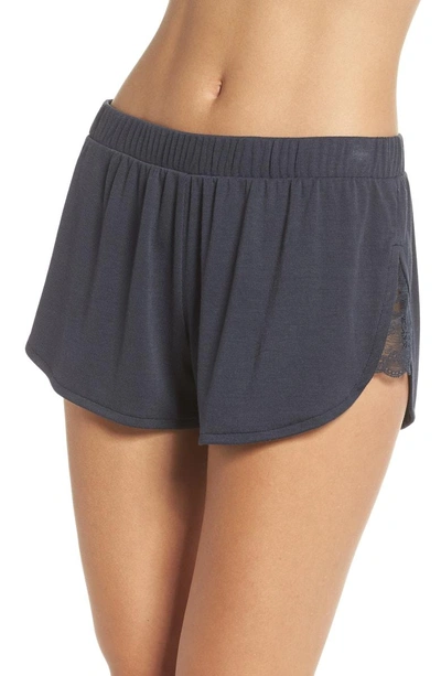 Shop Honeydew Intimates Lace Trim Ribbed Pajama Shorts In Dynasty