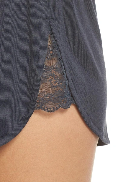 Shop Honeydew Intimates Lace Trim Ribbed Pajama Shorts In Dynasty
