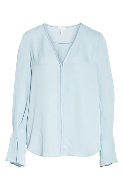 Shop Joie Latacia Bell Cuff Silk Blouse In Robins Egg