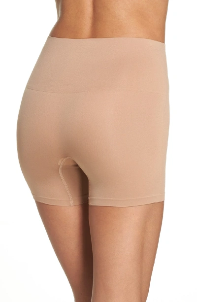Shop Yummie By Heather Thomson Ultralight Seamless Shaping Shorts In Almond