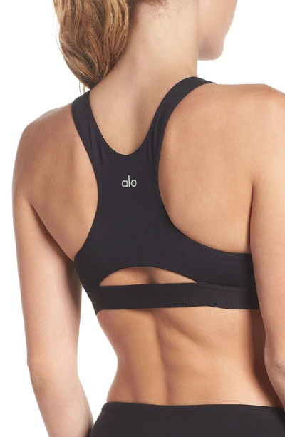 Shop Alo Yoga Moonlit Sports Bra In Black