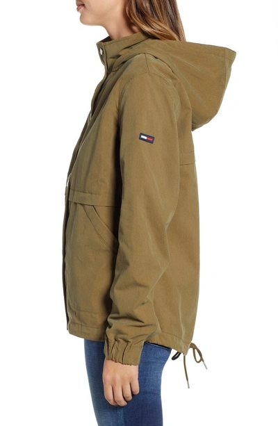 Shop Tommy Jeans Hooded Field Jacket In Military Olive