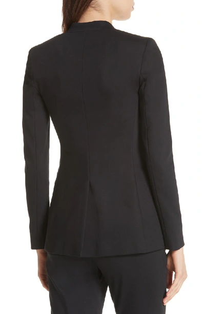 Shop Alice And Olivia Jerri Long Open Front Collarless Blazer In Black