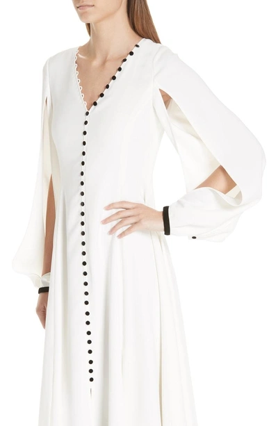 Shop Adeam Button Front Split Sleeve Dress In White