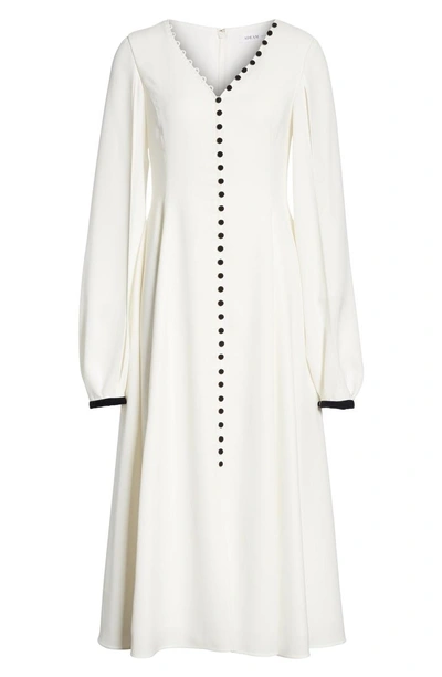 Shop Adeam Button Front Split Sleeve Dress In White