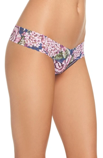 Shop Hanky Panky Florentina Low Rise Thong In Purple Multi