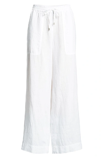 Shop Eileen Fisher Wide Leg Organic Linen Pants In White
