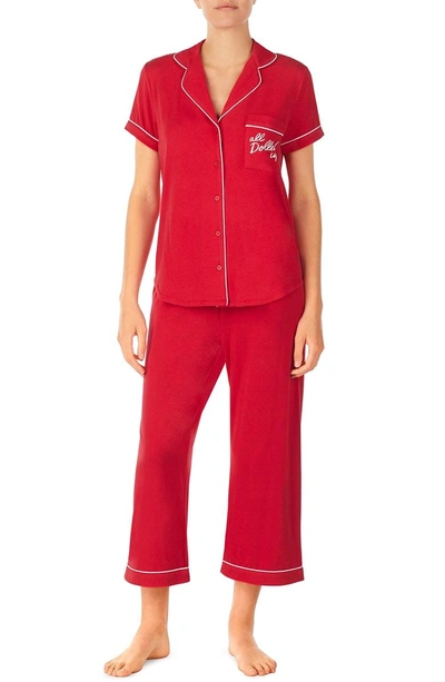 Kate Spade All Dolled Up Cropped Pajama Set In Red | ModeSens