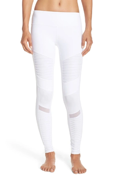 Shop Alo Yoga Moto Leggings In White