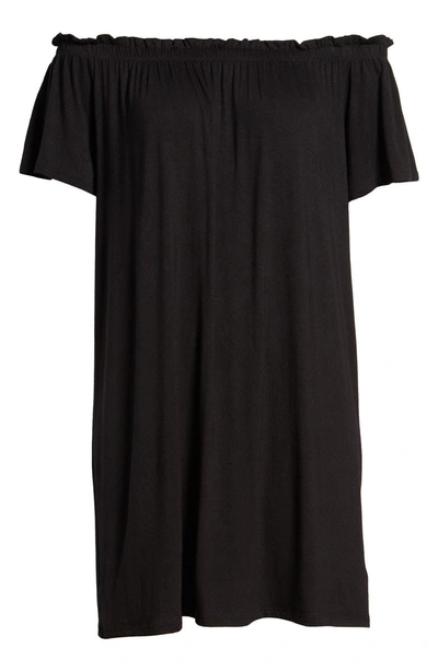 Shop Bobeau Off The Shoulder Knit Dress In Black
