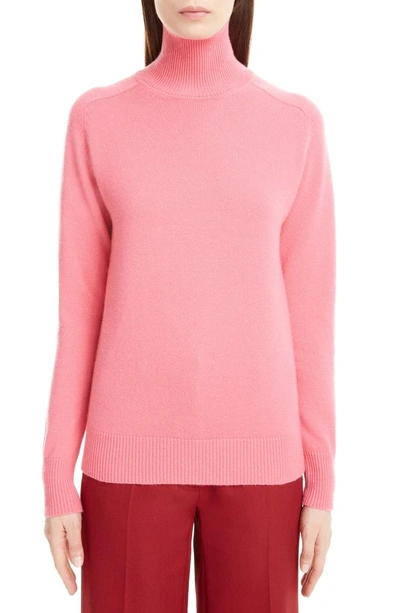 Shop Victoria Beckham Cashmere Blend Turtleneck Sweater In Bubble Gum