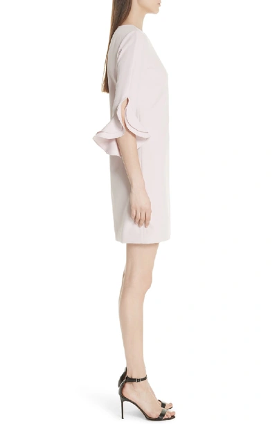 Shop Milly Italian Cady Fernanda Tulip Sleeve Dress In Pale Pink