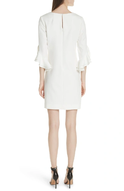 Shop Milly Italian Cady Fernanda Tulip Sleeve Dress In White