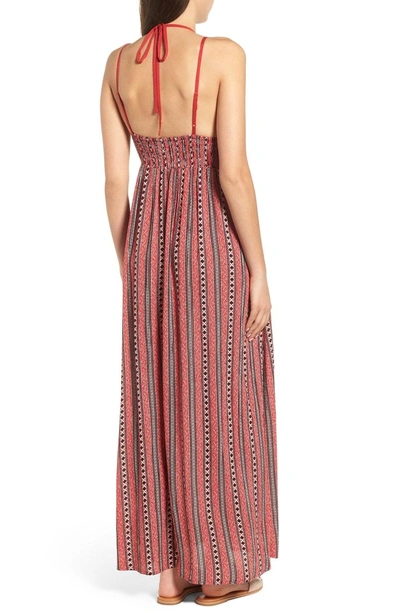 Shop Band Of Gypsies Print Halter Maxi Dress In Red
