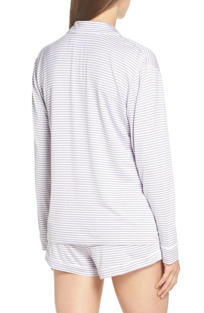 Shop Ugg Nya Short Pajamas In Lavender Aura / White Stripe