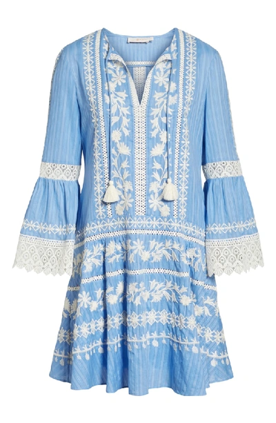 Shop Tory Burch Gabriella Cotton Shift Dress In Blue Dusk