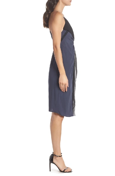 Shop Harlyn Twist Front Cocktail Dress In Black/ Navy