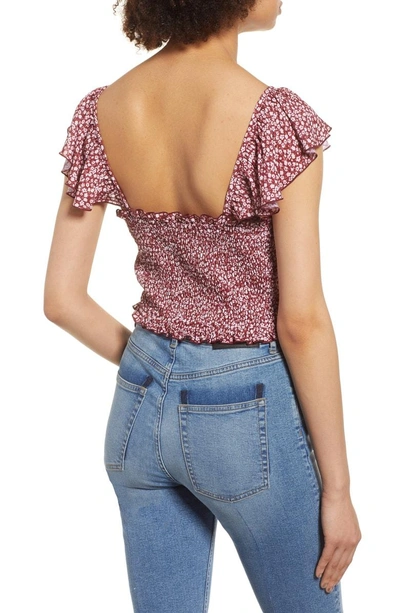 Shop Band Of Gypsies Lace-up Crop Top In Ditsy Floral