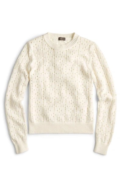 Shop Jcrew Ariel Pointelle Sweater In Ivory