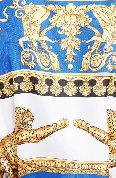 Shop Versace Baroque Leopard Print Belted Silk Shirtdress
