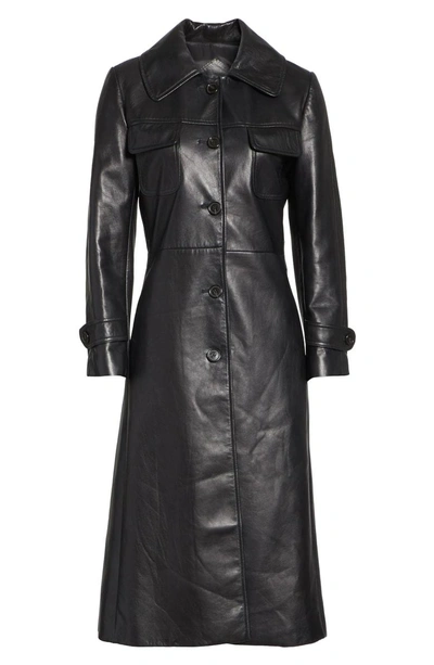 Shop Nili Lotan Leather Trench Coat In Black