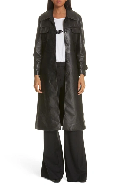Shop Nili Lotan Leather Trench Coat In Black