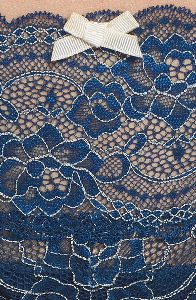 Shop Skarlett Blue 'obsessed' Lace Thong In Aqua Marine/ Sea Shell