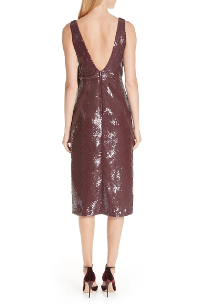 Shop Johanna Ortiz Tarantella Sequin Sheath Dress In Ruby Red