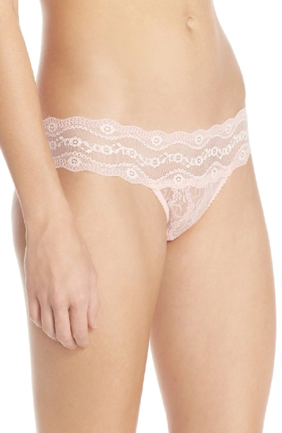 Shop B.tempt'd By Wacoal 'lace Kiss' Thong In Crystal Rose