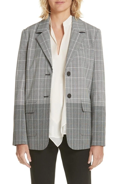 Shop Derek Lam 10 Crosby Mixed Plaid Blazer In Black Multi