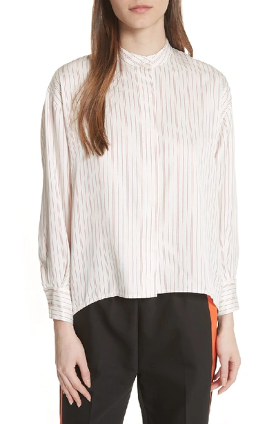 Shop Maje Stripe High/low Blouse